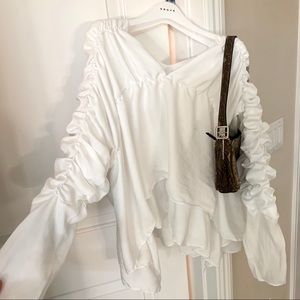 Flowy all white blouse oversized